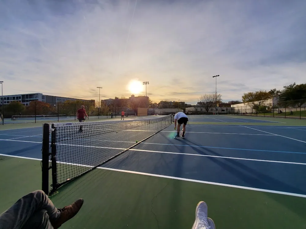 Banneker tennis courts in the evening